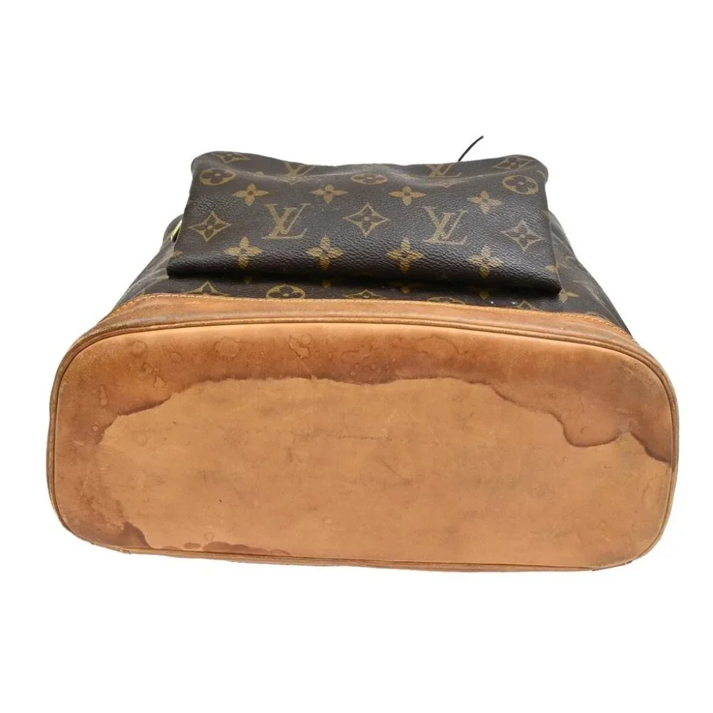 LOUIS VUITTON Montsouris GM Backpack Bag Monogram Leather Brown